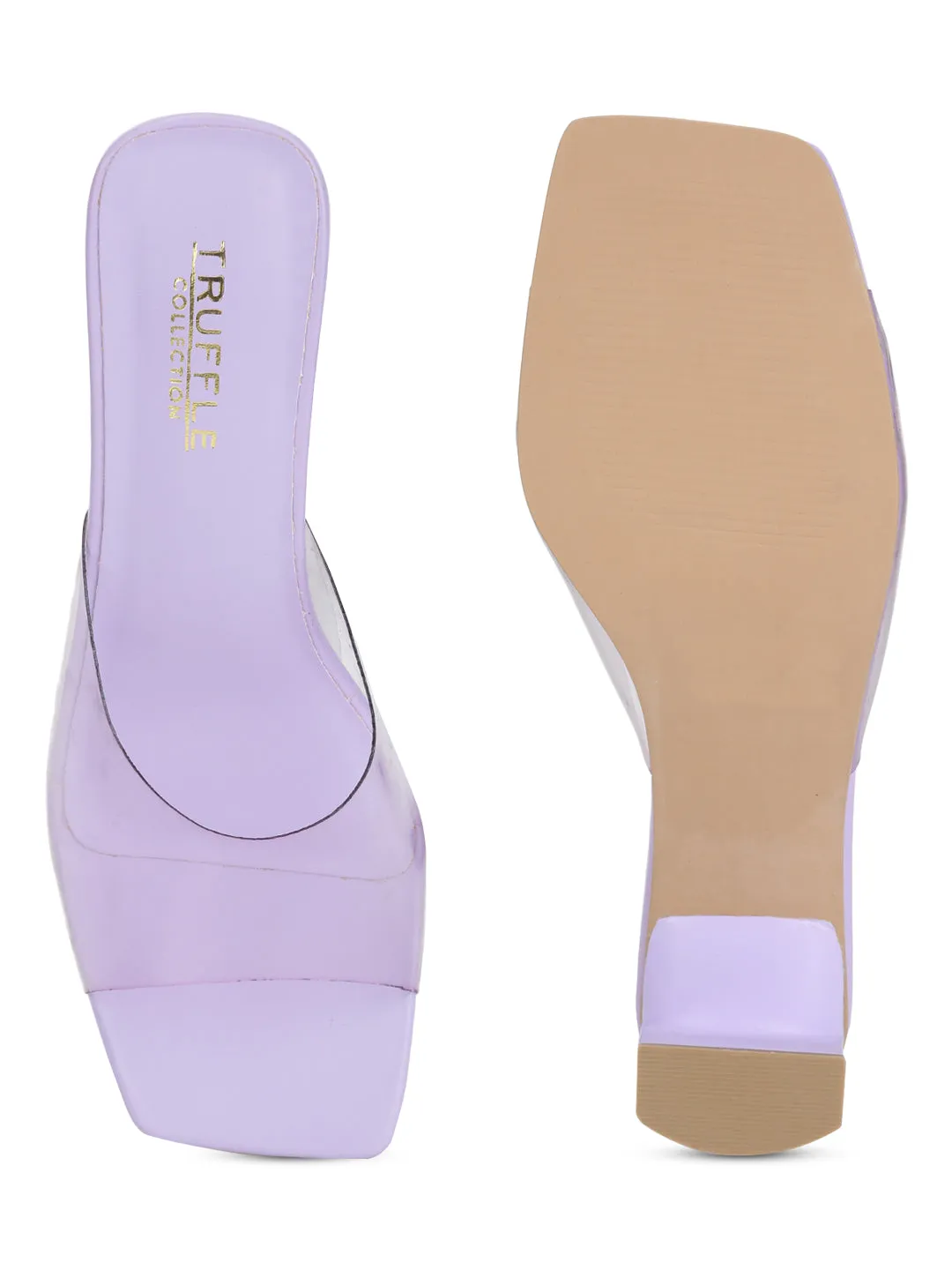 Lilac Purple PU Perspex Clear Block Mules (TC-ST-1228-LILPU)