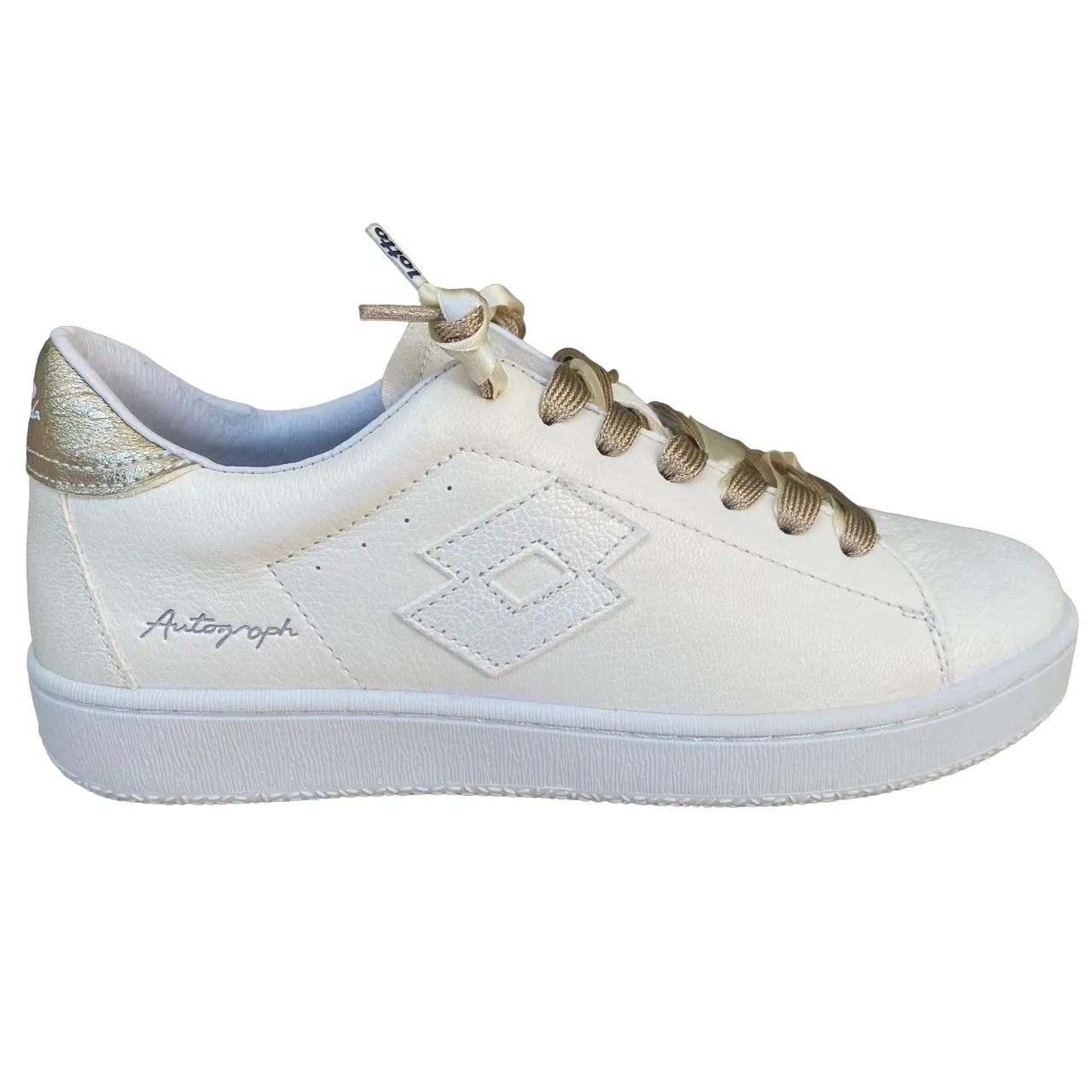 Lotto Leggenda scarpa sneakers da donna Autograph Pearl 221130 61I bianco antico-mandorla dorata