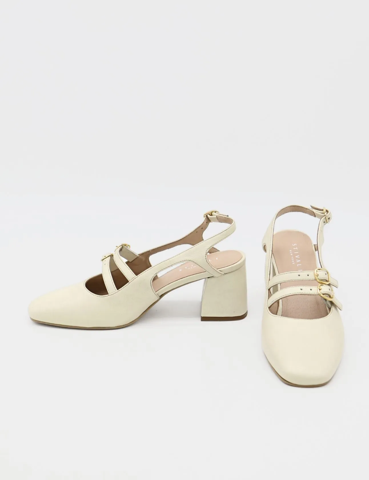 Marie mary janes in off white leather womens shoes