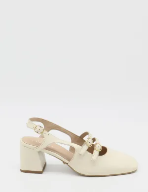 Marie mary janes in off white leather womens shoes