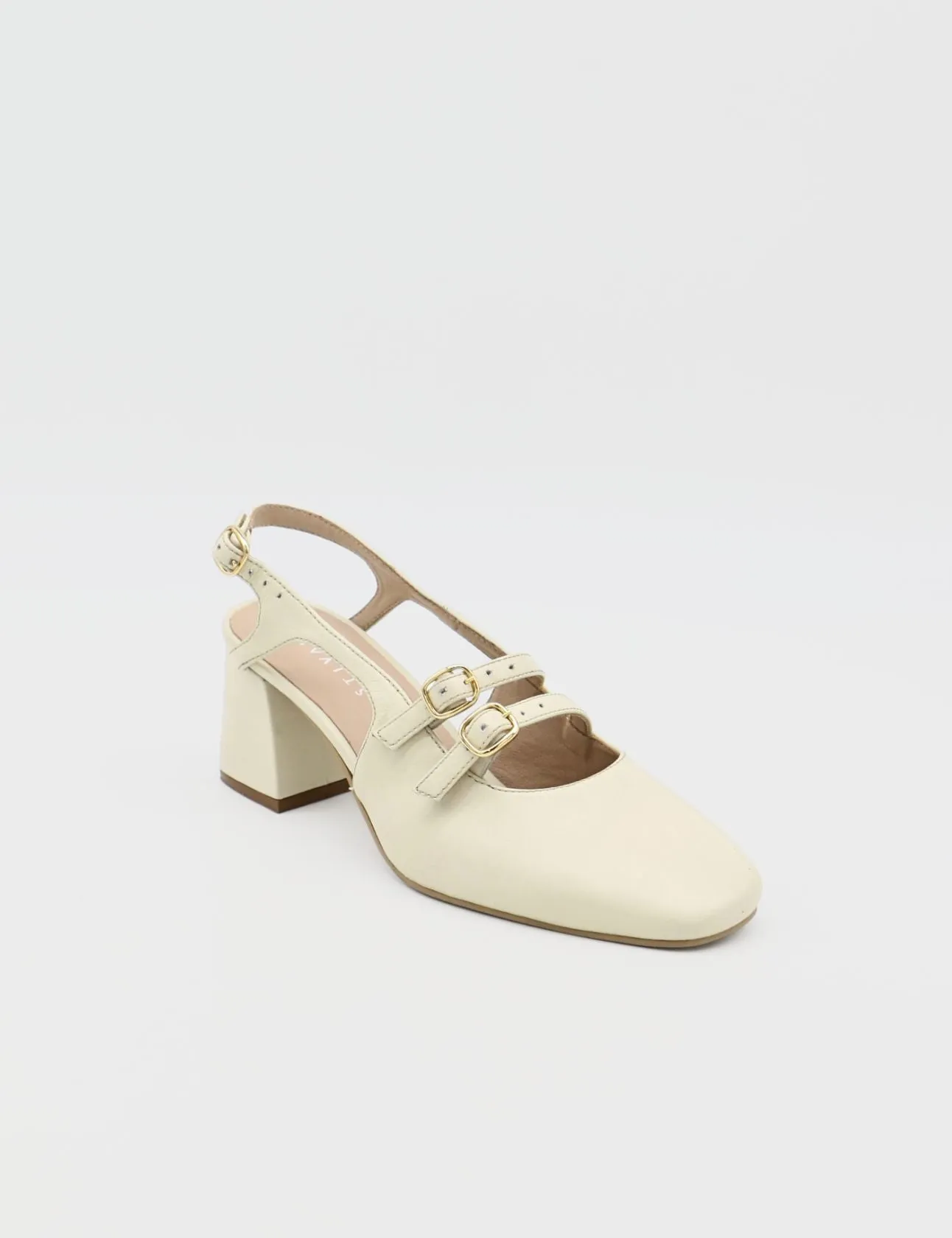 Marie mary janes in off white leather womens shoes