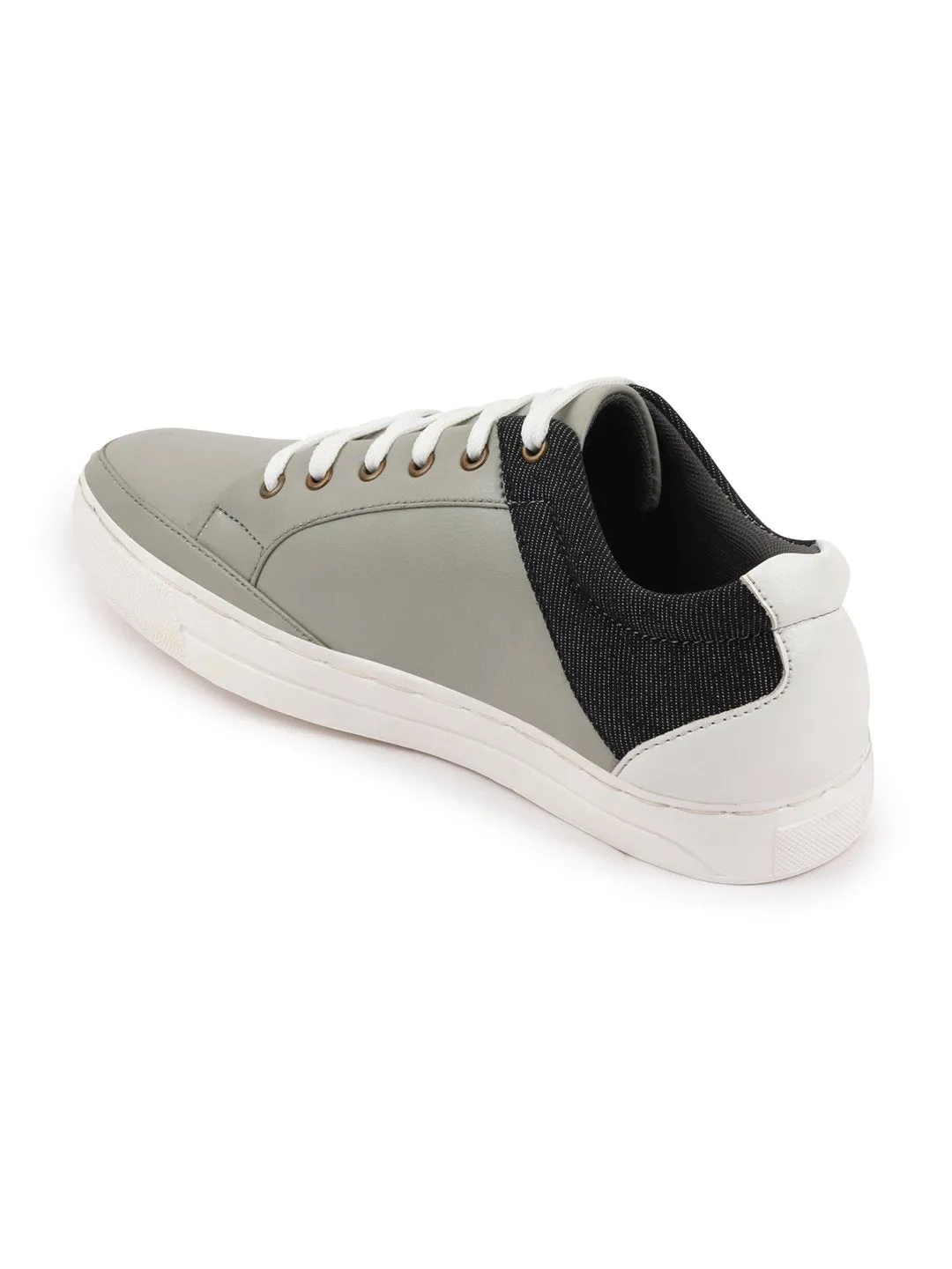 Men Grey Classic Lace Up Sneakers