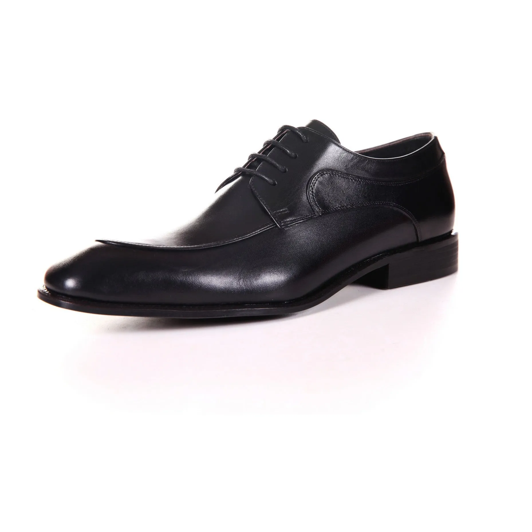 Men's Genuine Leather Derby Formal Black Shoes by ENAAF #YS06BLK