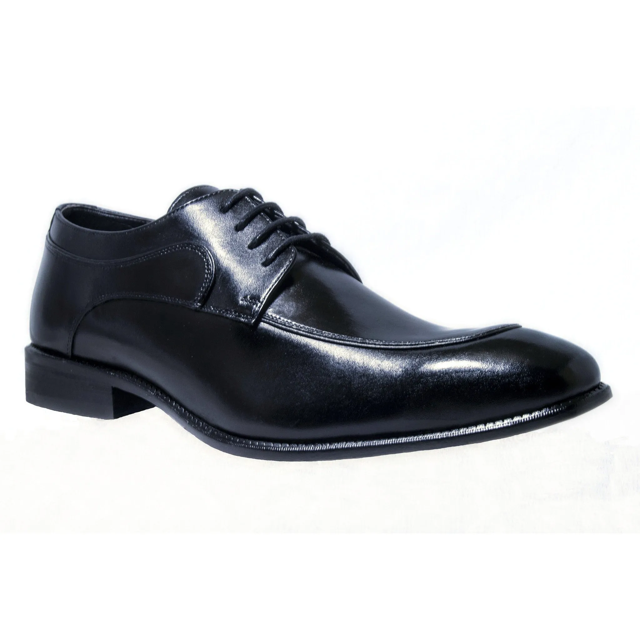 Men's Genuine Leather Derby Formal Black Shoes by ENAAF #YS06BLK