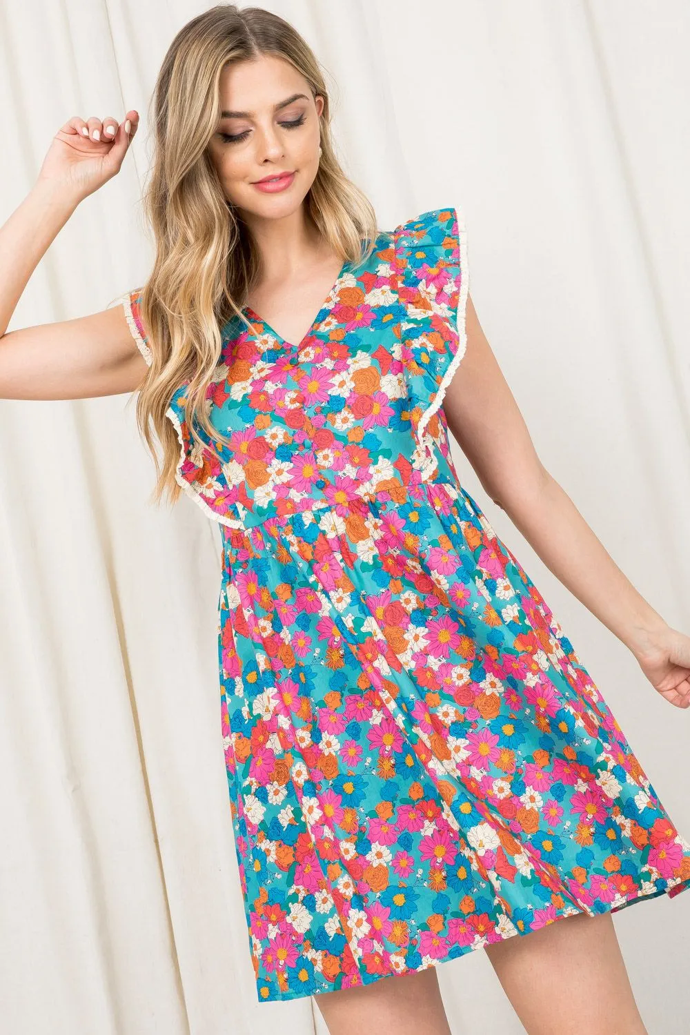 Midsummer Night Floral Dress-THML