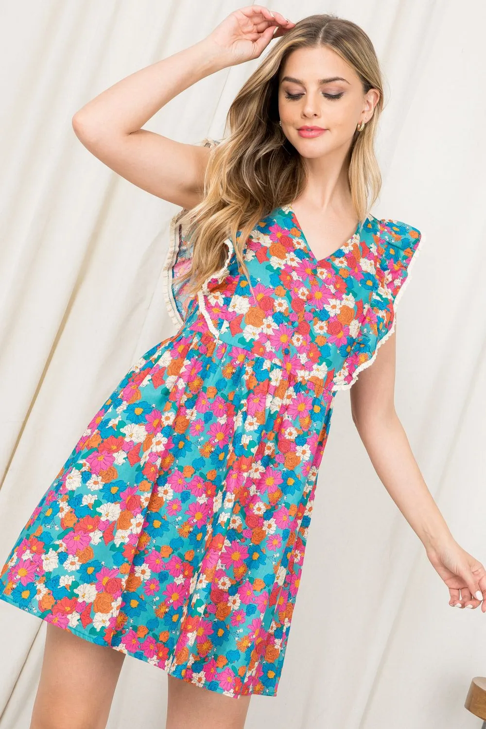 Midsummer Night Floral Dress-THML