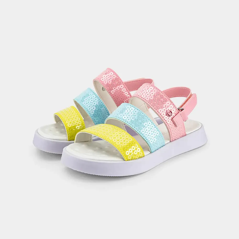 Multicolor straps platform sandal