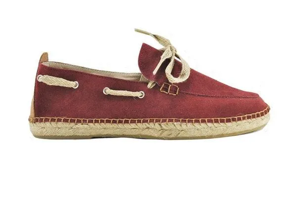 Nautic espadrille van suède Bordeaux