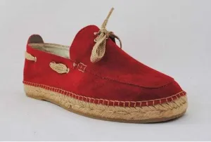 Nautic espadrille van suède Bordeaux