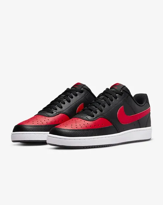 Nike scarpa sneaker da uomo Court Vision Low DV6488 001 nero-rosso-bianco