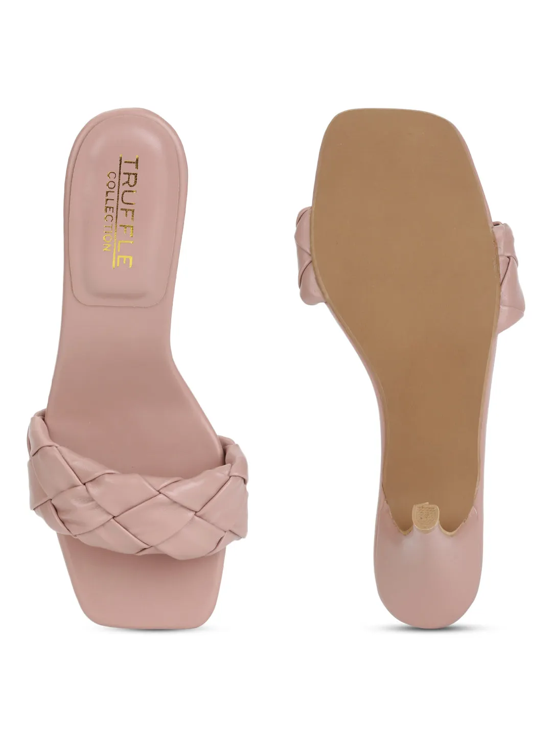 Nude PU Quilted Braid Strap Stiletto Mules (TC-ST-1299-NUD)