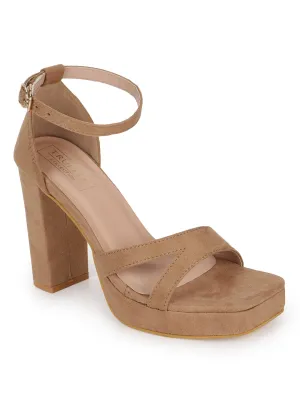 Nude Suede High Block Heel Sandals (TC-SLC-N1103-NUD)