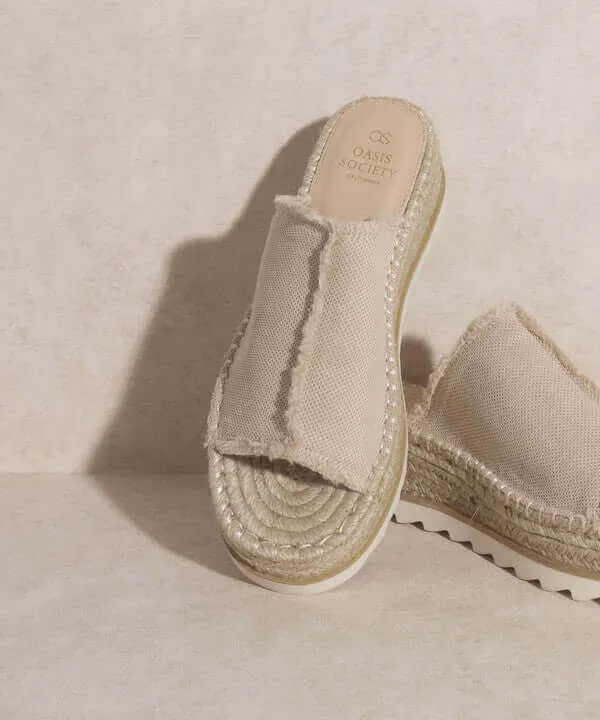 OASIS SOCIETY Adelyn - Beige Linen Espadrilles