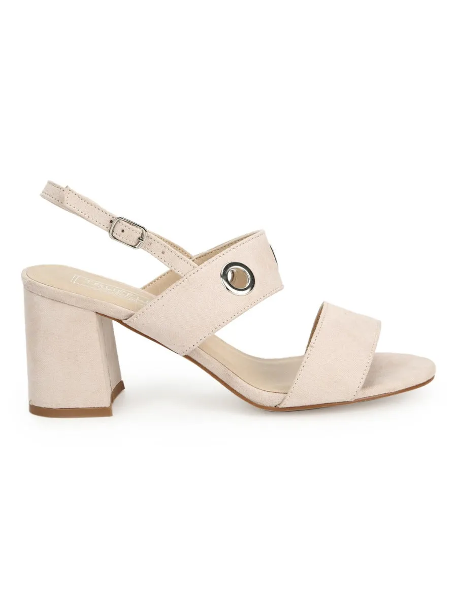 Rose Pink Micro Block Heel Sandals