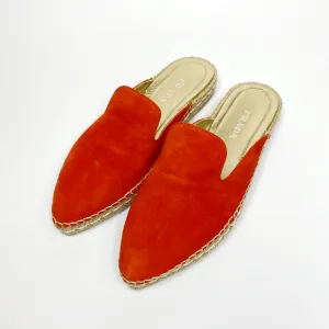 Sale! Prada Red Suede Espadrille Mules