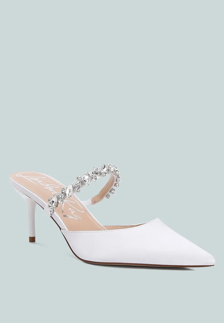 Sena Diamante Stiletto Mules Sandals