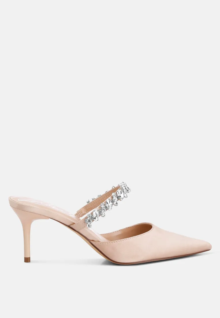 Sena Diamante Stiletto Mules Sandals