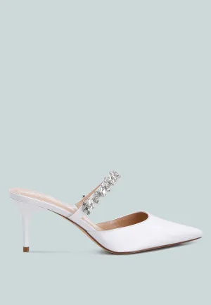 Sena Diamante Stiletto Mules Sandals