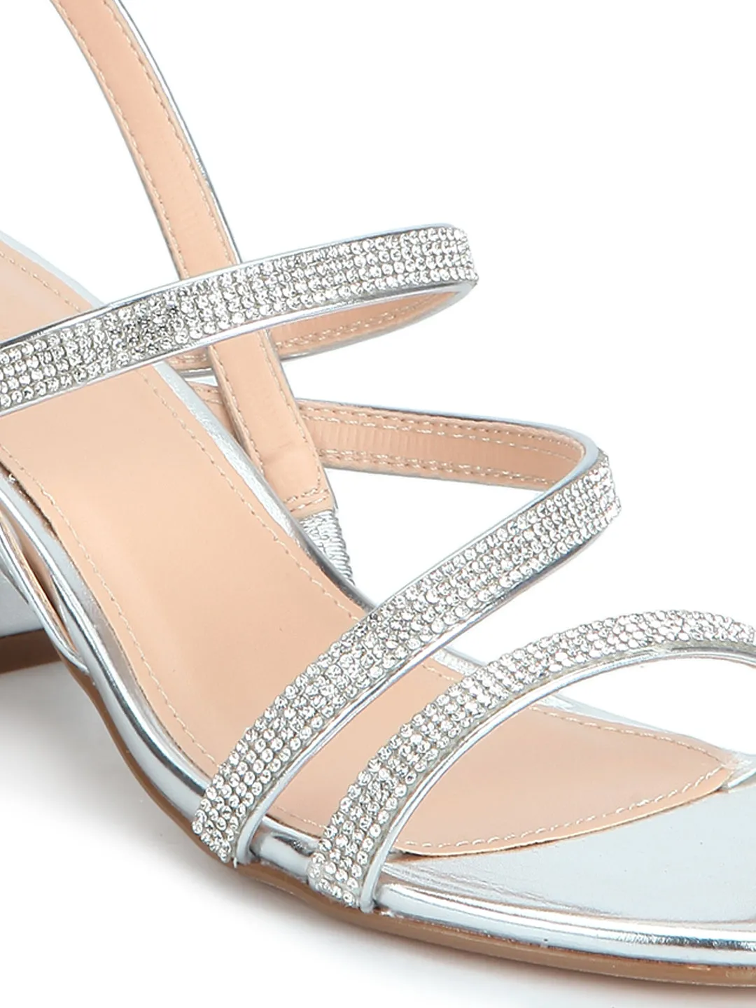 Silver Diamante Strap Sandals