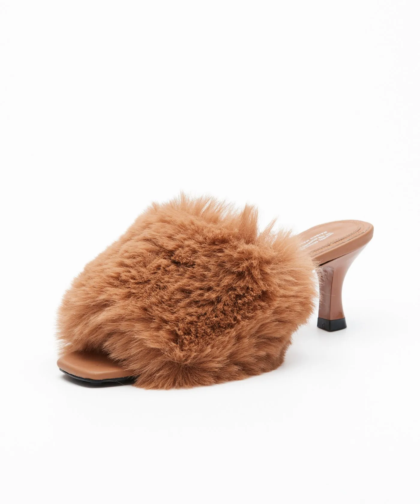 Slip-On Fur Mules - Camel