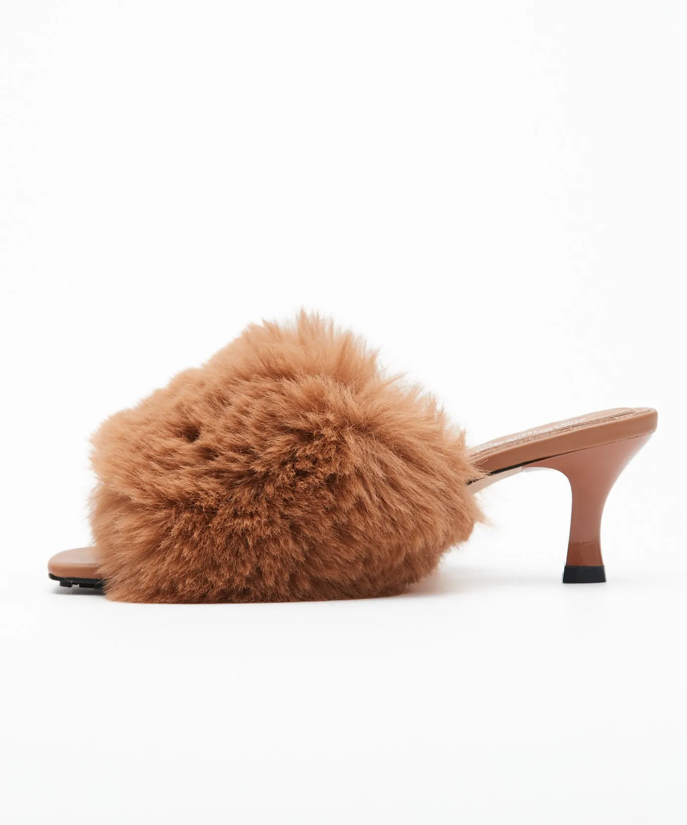 Slip-On Fur Mules - Camel