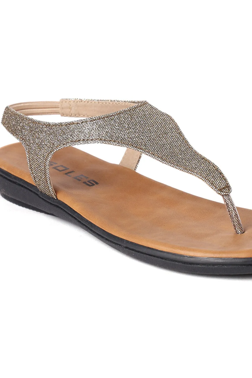 SOLES Champagne Flat Sandals - Luxurious Comfort