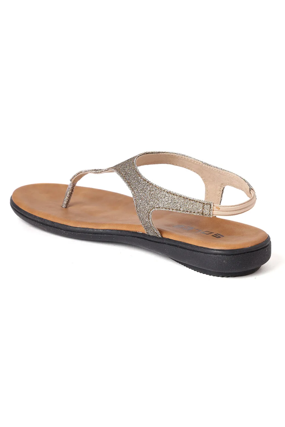 SOLES Champagne Flat Sandals - Luxurious Comfort