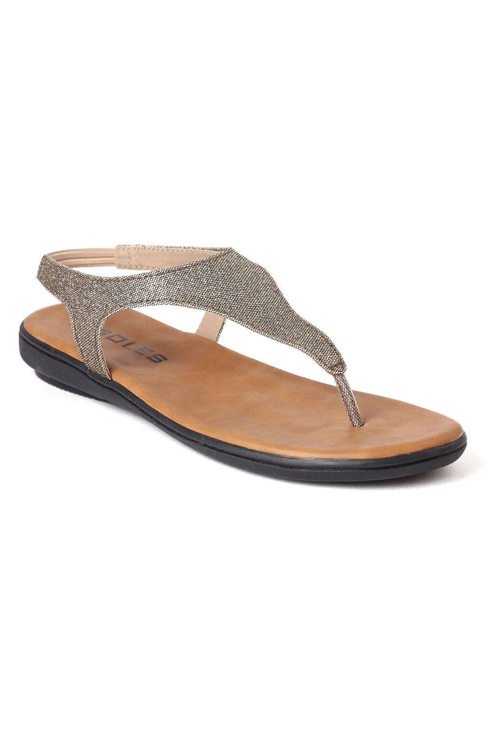 SOLES Champagne Flat Sandals - Luxurious Comfort