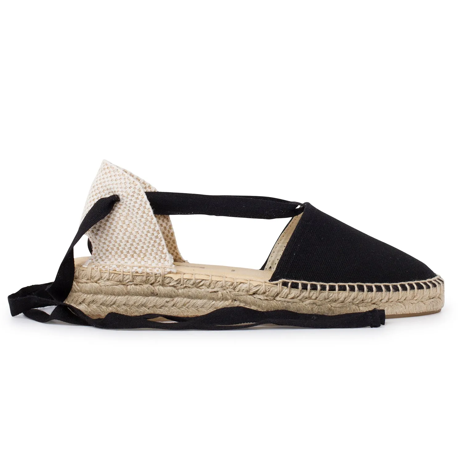 Tamarita Eco Canvas Vegan Espadrille Wedges - Black