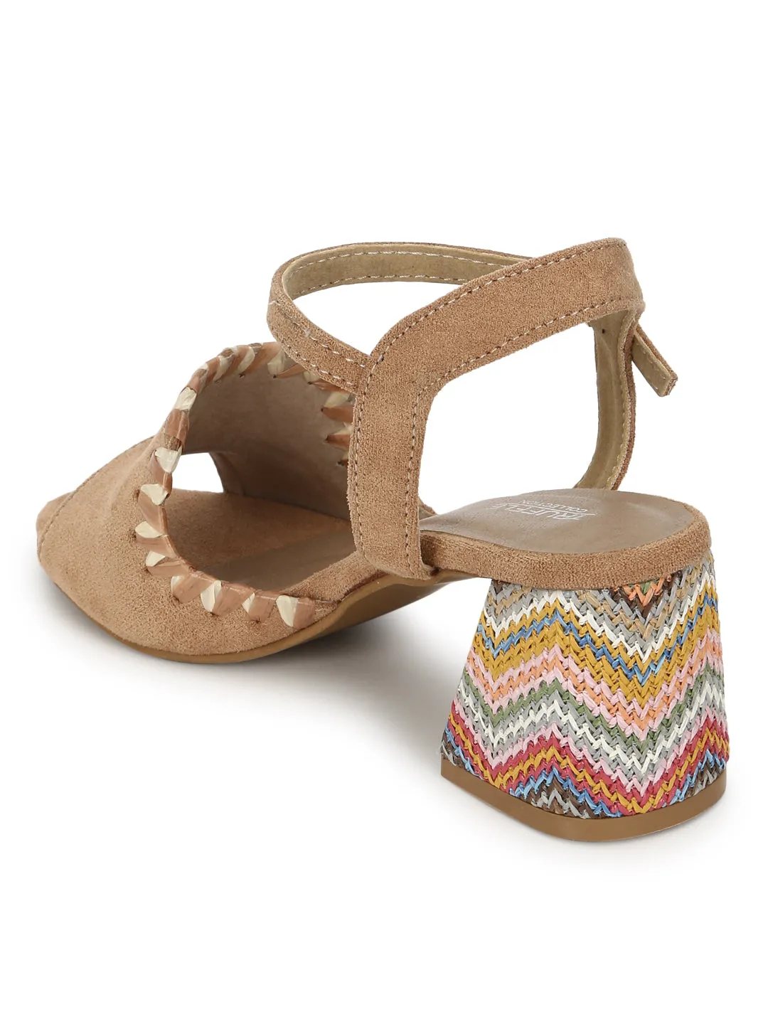 Tan Suede Block Sandals (TC-A3178-TAN)