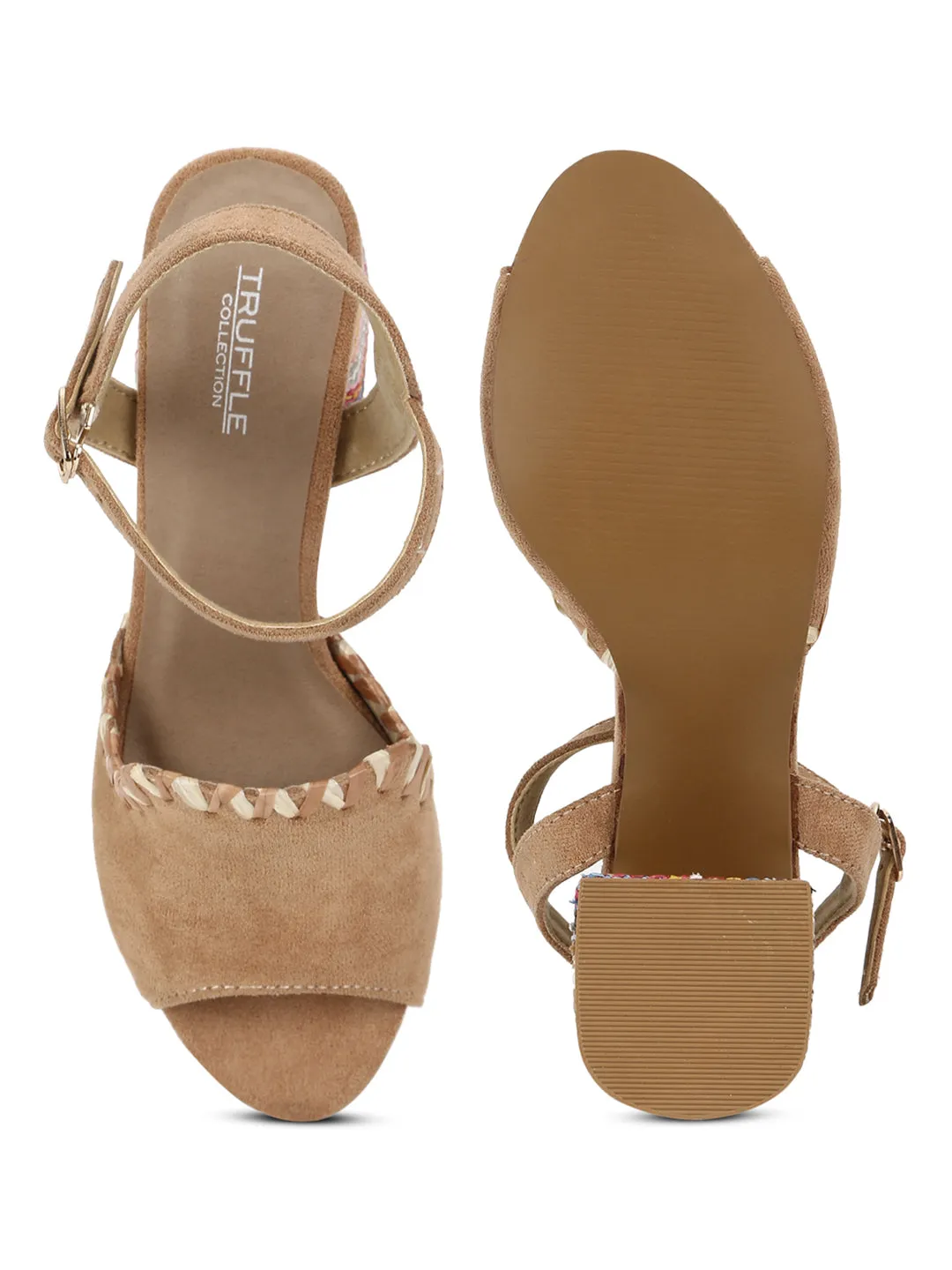 Tan Suede Block Sandals (TC-A3178-TAN)