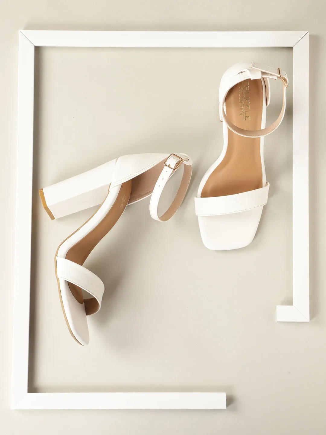 White PU Block Sandals (TC-ST-1349-WHT)