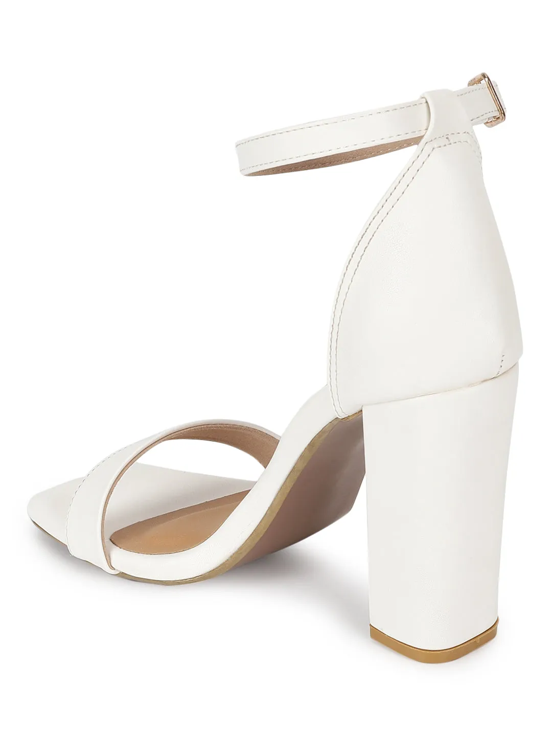 White PU Block Sandals (TC-ST-1349-WHT)