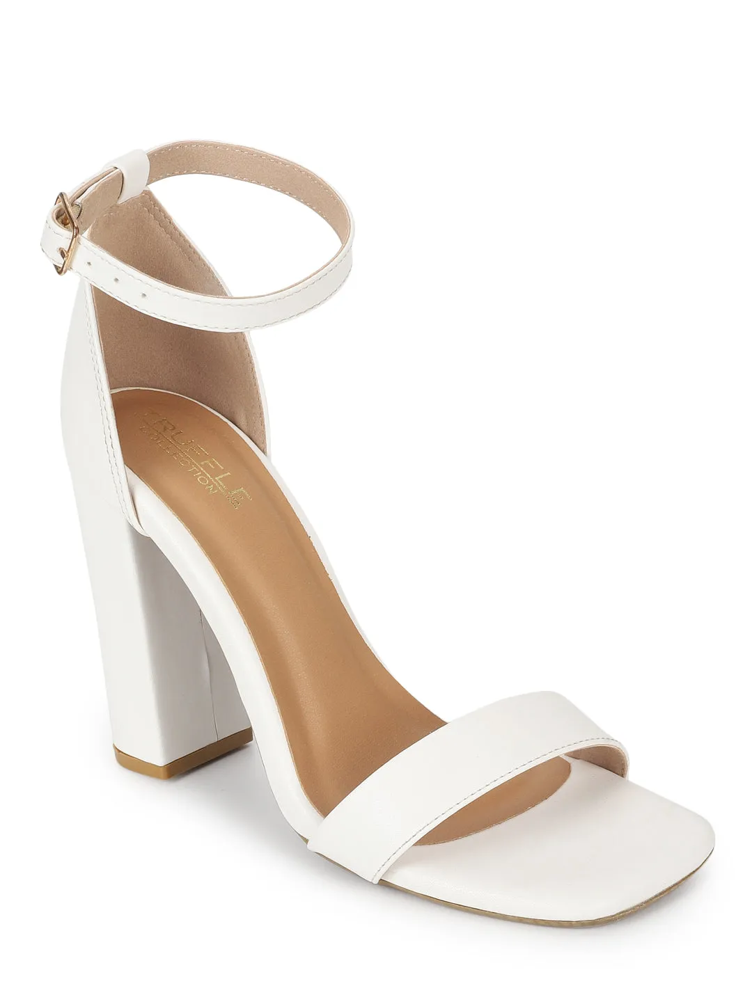 White PU Block Sandals (TC-ST-1349-WHT)