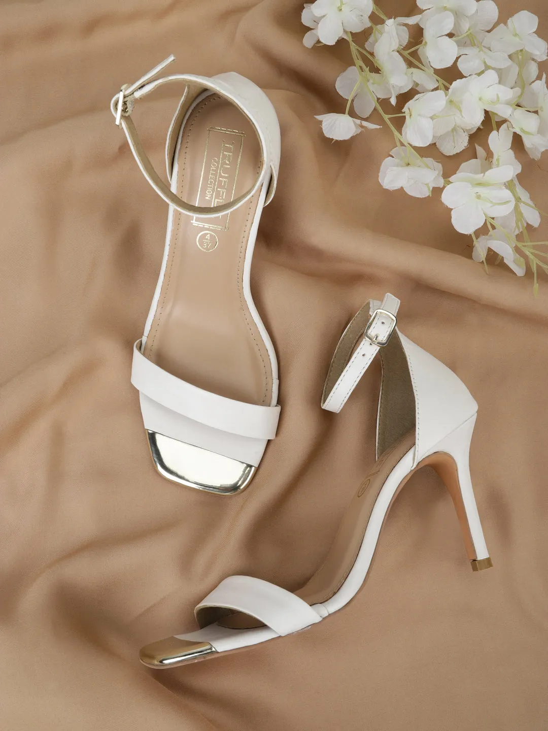 White PU Strappy Stiletto Sandals (TP10178-WHT)