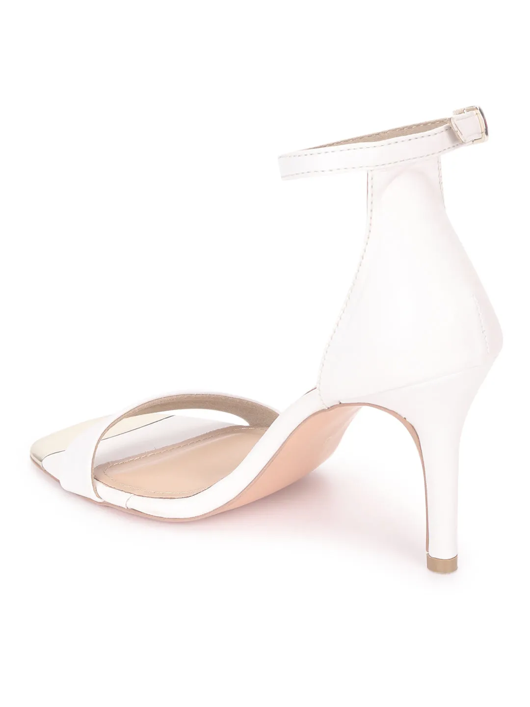 White PU Strappy Stiletto Sandals (TP10178-WHT)