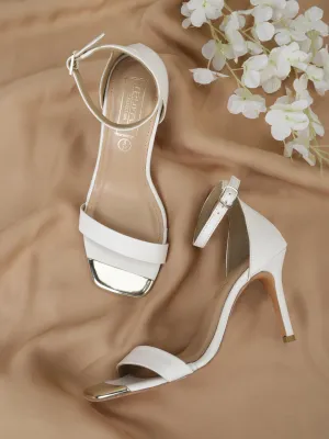 White PU Strappy Stiletto Sandals (TP10178-WHT)