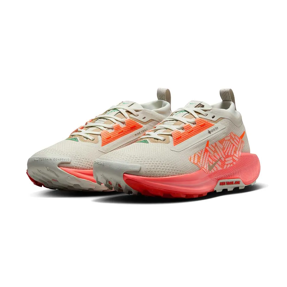 Women's Nike  Pegasus Trail 5 GORE-TEX Waterproof Trail Running Shoe - Light Silver/Hyper Crimson/Wild Mango - Regular B)