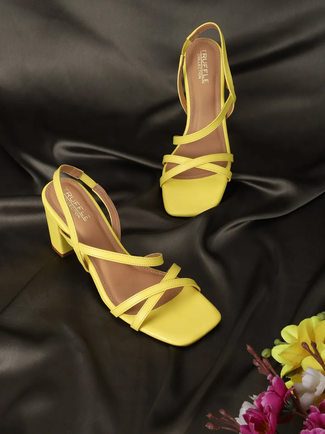 Yellow PU Strappy Block Sandals (TC-ST-1352-YELPU)