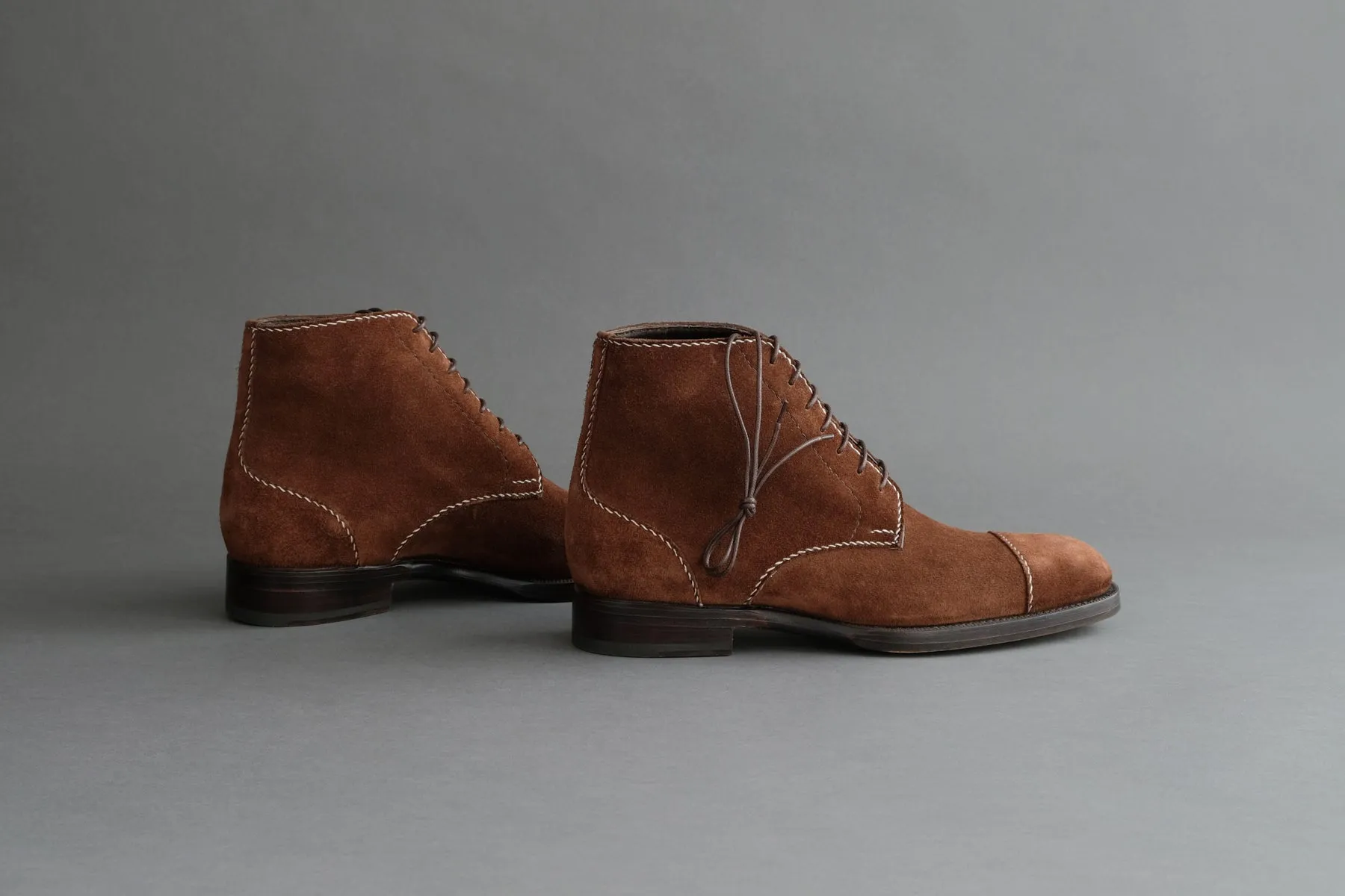 ZeroEightSix.Jules Handsewn Derby Boots From Calf Suede